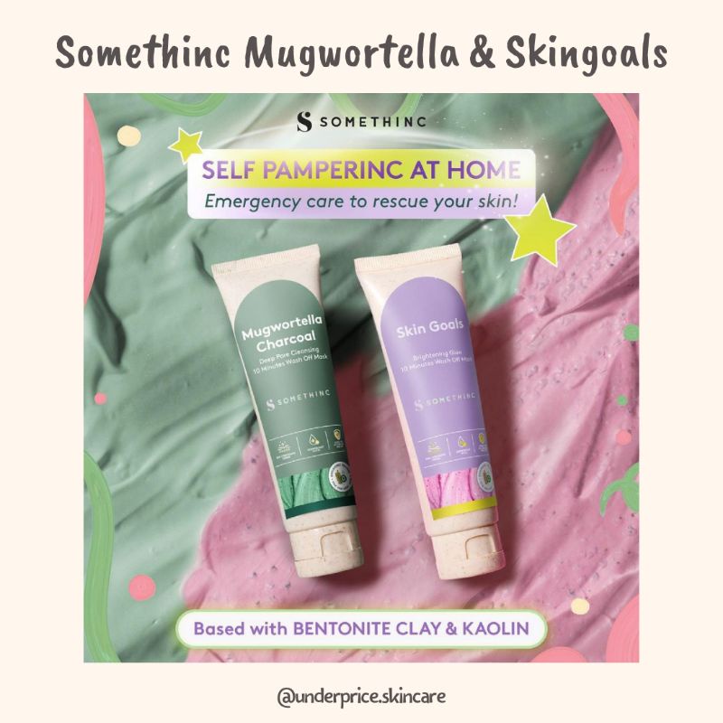 SOMETHINC 10 Minutes Wash Off Mask | Mugwortella Charcoal Skin Goals Brightening Glow Fullsize