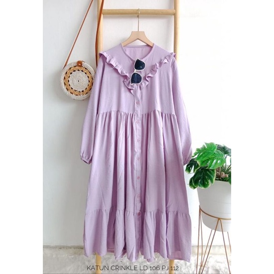 ZAHRA MIDI DRESS CRINCLE// MIDI DRESS PREMIUM// MIDI DRESS KEKINIAN// MIDI DRESS TERBARU// MIDI POLOS SULTAN// GEMILANG CLOTHING