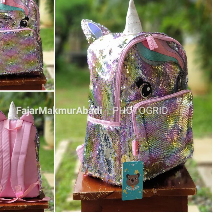 Shopee 22z49 Tas Sekolah Anak Sd Tk Sequin Unicorn Lucu