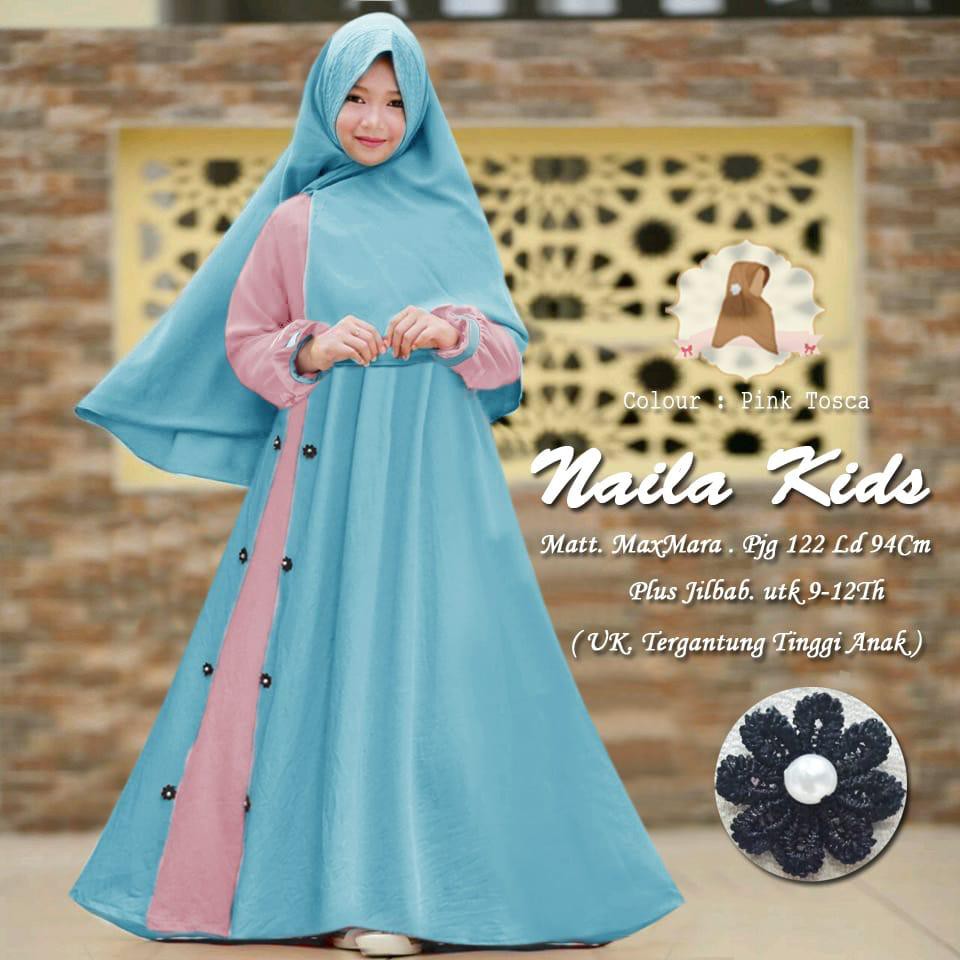 16170 Naila Syari Kids Ep Baju Muslim Maxi Dress Anak Pakaian Busana Muslim Cewek Terbaru Murah Shopee Indonesia