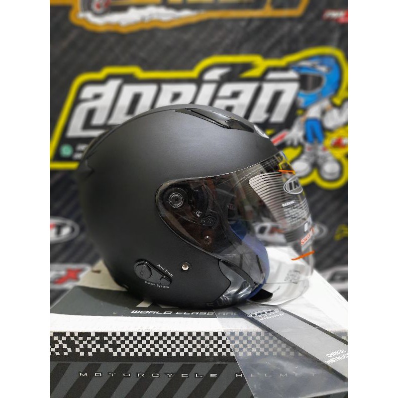 HELM INK METRO 2 SOLID BLACK MATT 2 VISOR HELM HALF FACE DOUBLE VISOR INK METRO 2 BLACK DOFF MURAH-4