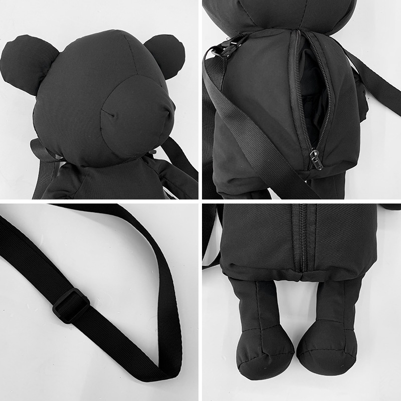 Tas Anak Import - 33575 - Sling Bag Fashions Kids Bentuk Boneka Hitam Termurah