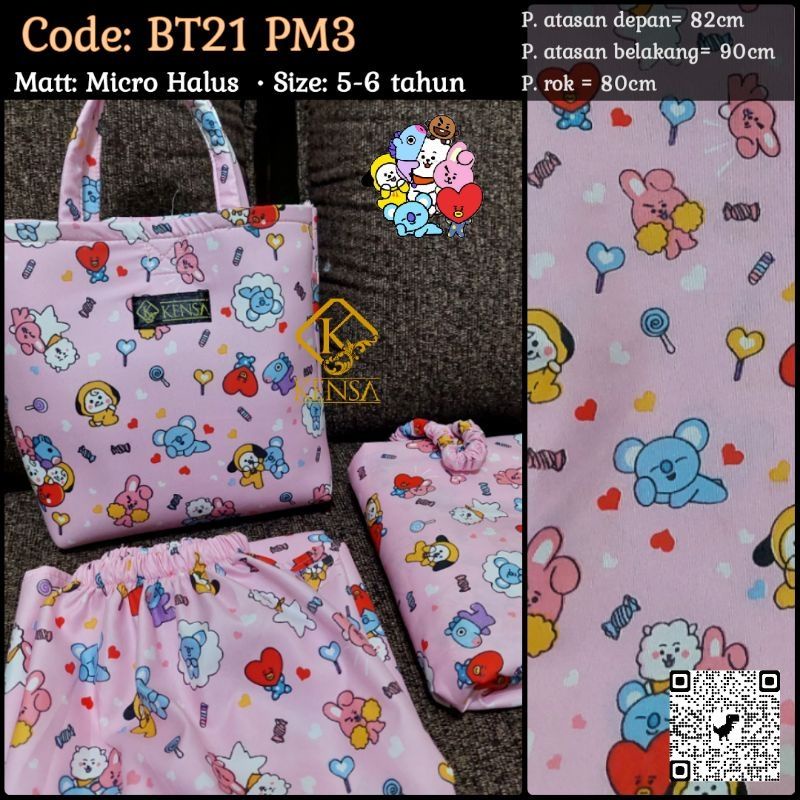 MUKENA ANAK KARAKTER BT21 PM3