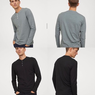 H&M Men Henley T-Shirt - Kaos Pria HM - Original Branded
