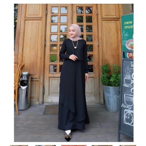 Baju Gamis Remaja Modern Gamis Terbaru Nibras Nb 184 Biru Muda Or ZU259 Busui Kancing + Pinggang