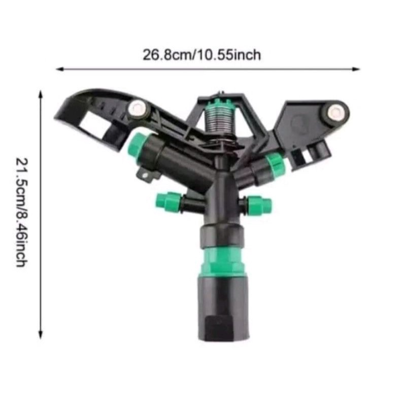 Sprinkler 4 Nozzle Mutar 360 Drajat Sprinkler 1 inchi sprinkle springkler pertanian shaestore15