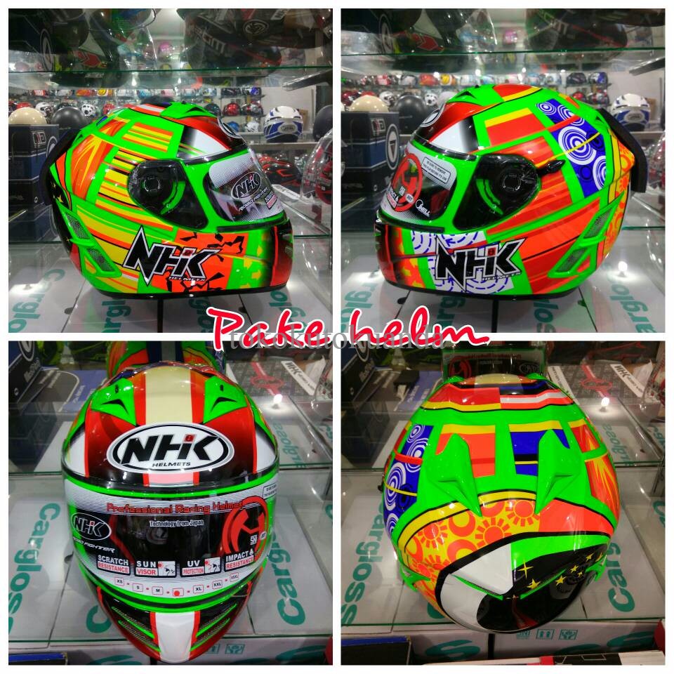 HELM NHK FULL FACE ROSSI GREEN HELM NHK TERMINATOR