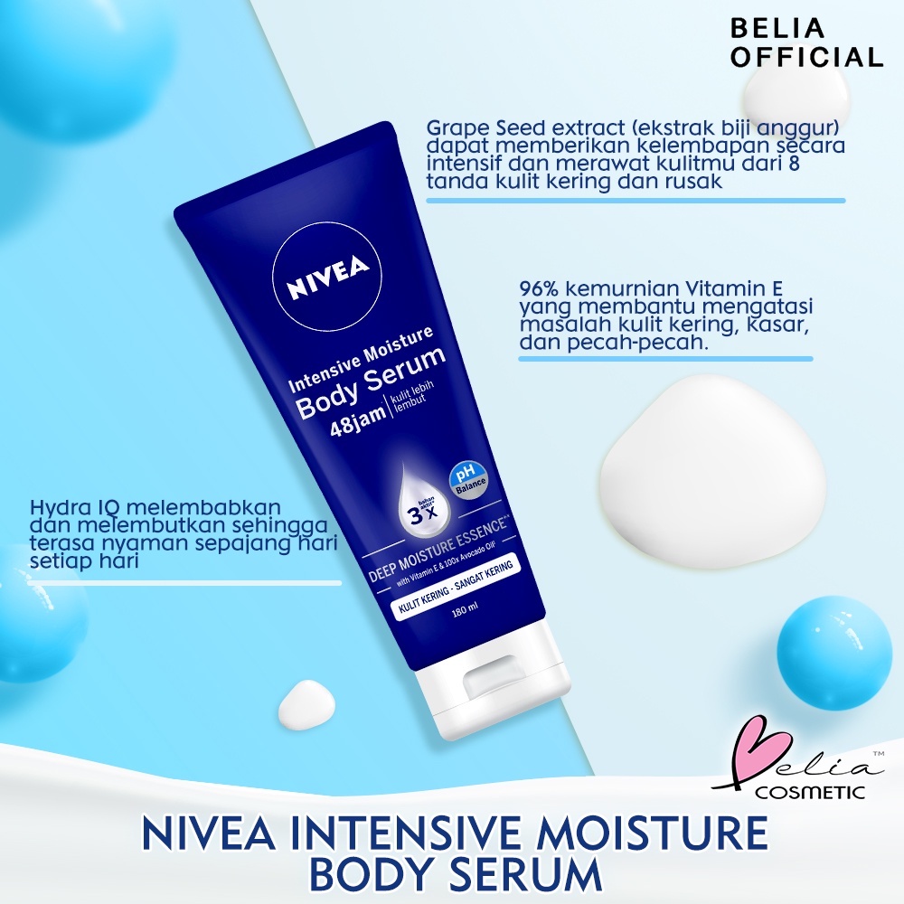 ❤ BELIA ❤ NIVEA Body Serum Extra White | Night | Repair Care Protect | Radiant | Glow | Hijab 180ml | Care and Protect 70ml