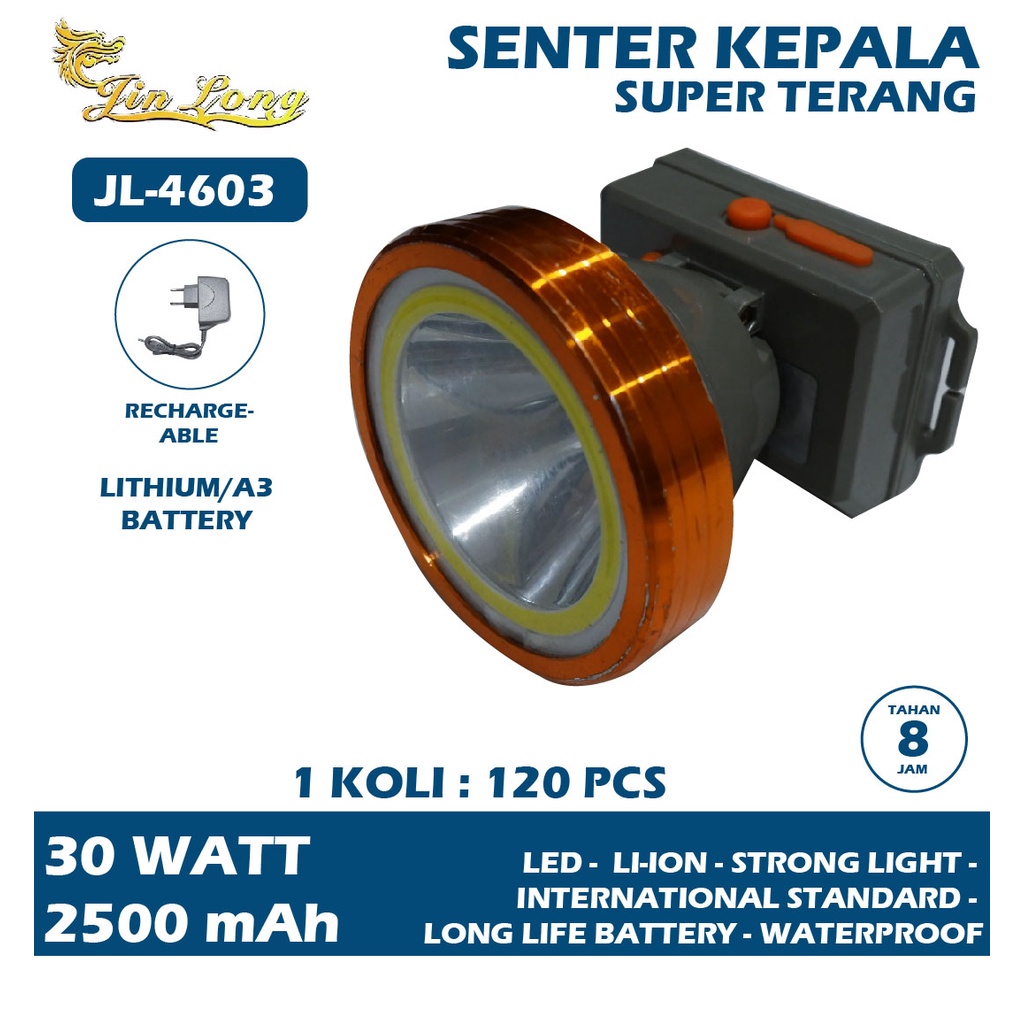 SENTER KEPALA  ORIGINAL JINLONG JL 4603 K MURAH BERKUALITAS DAN  SUPER TERANG