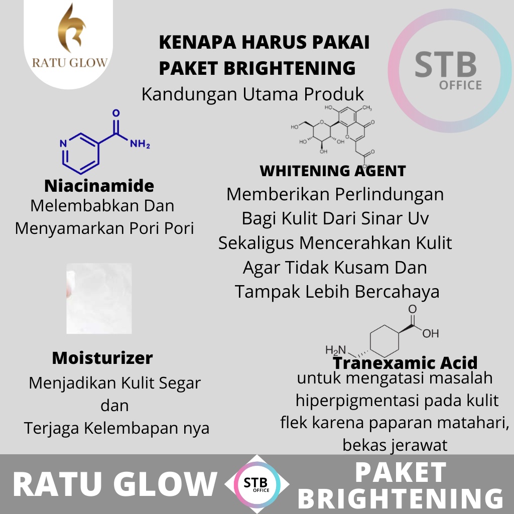 Ratu Glow Paket Skincare Kecantikan Perawatan Pembersih Penghilang Jerawat Kulit Wajah Anti Acne Kusam Komedo Berminyak Kulit Flek Hitam Skicare Bpom Original ACNE WHITENING