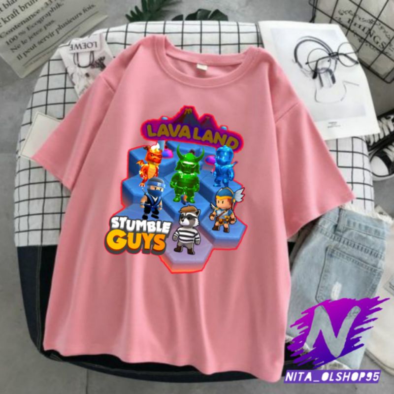 lava land baju kaos anak stumble guys map lava land