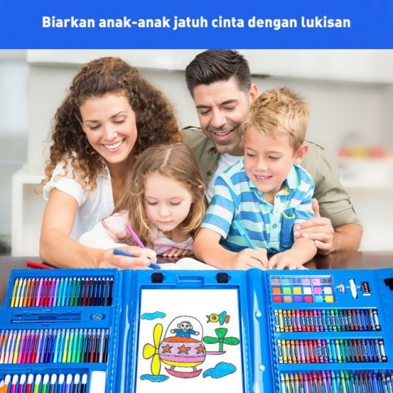 CRAYON SET 208 PCS ALAT LUKIS SET PERALATAN MENGGAMBAR ANAK 208 PCS/CRAYON SET/ART SET/PERALATAN GAMBAR SERBAMURAH