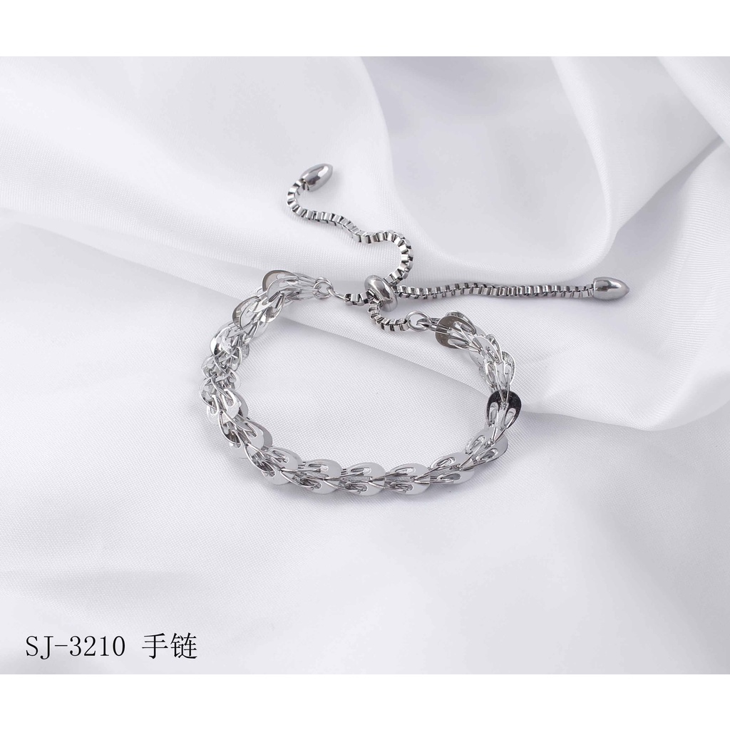 Gelang Titanium Rantai Polos Perhiasan Fashion 3210