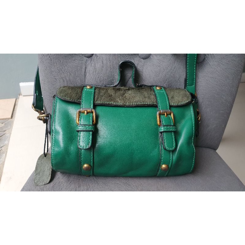 Tas Kulit Hijau cantik  preloved murah