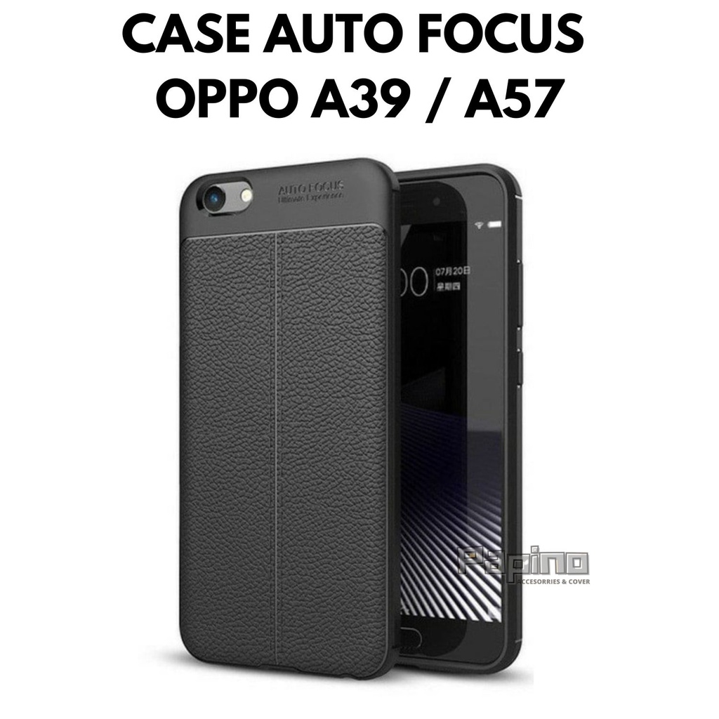 CASE OPPO A39 A57 - SLIM LEATHER CASE AUTOFOCUS OPPO A39 A57 HITAM CASE AUTO FOCUS OPPO A39 A57 SOFT
