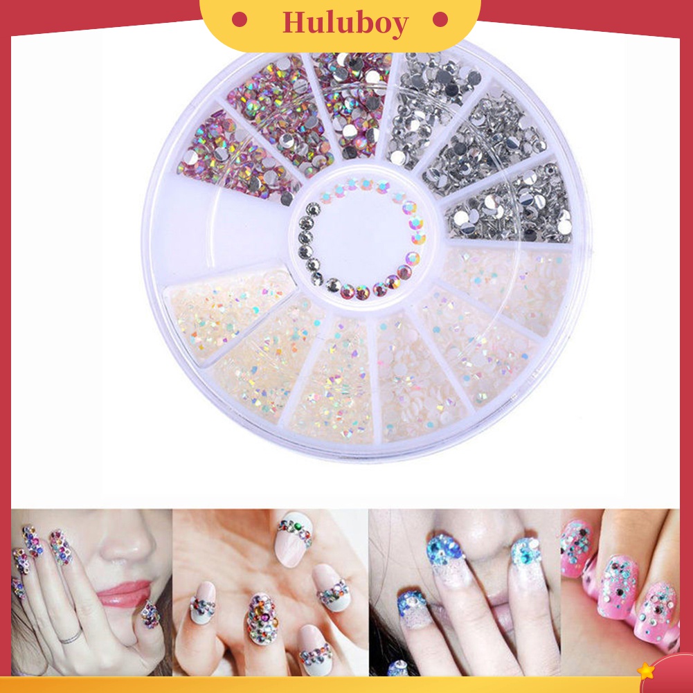 Huluboy Huluboy♡ Roda Isi Berlian Imitasi Glitter Untuk Dekorasi Nail Art DIY
