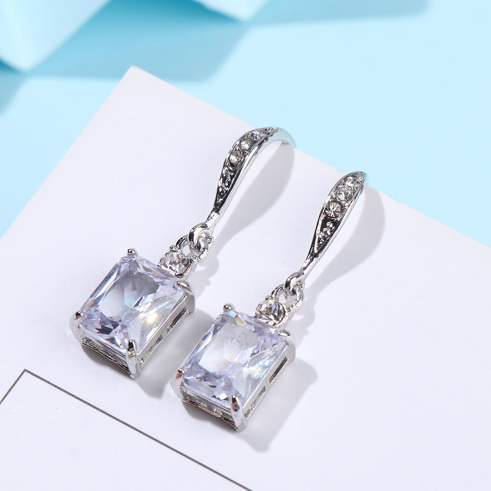 Solighter Perak Drop Anting Fashion Perjamuan Pernikahan Perhiasan Cubic Zirconia