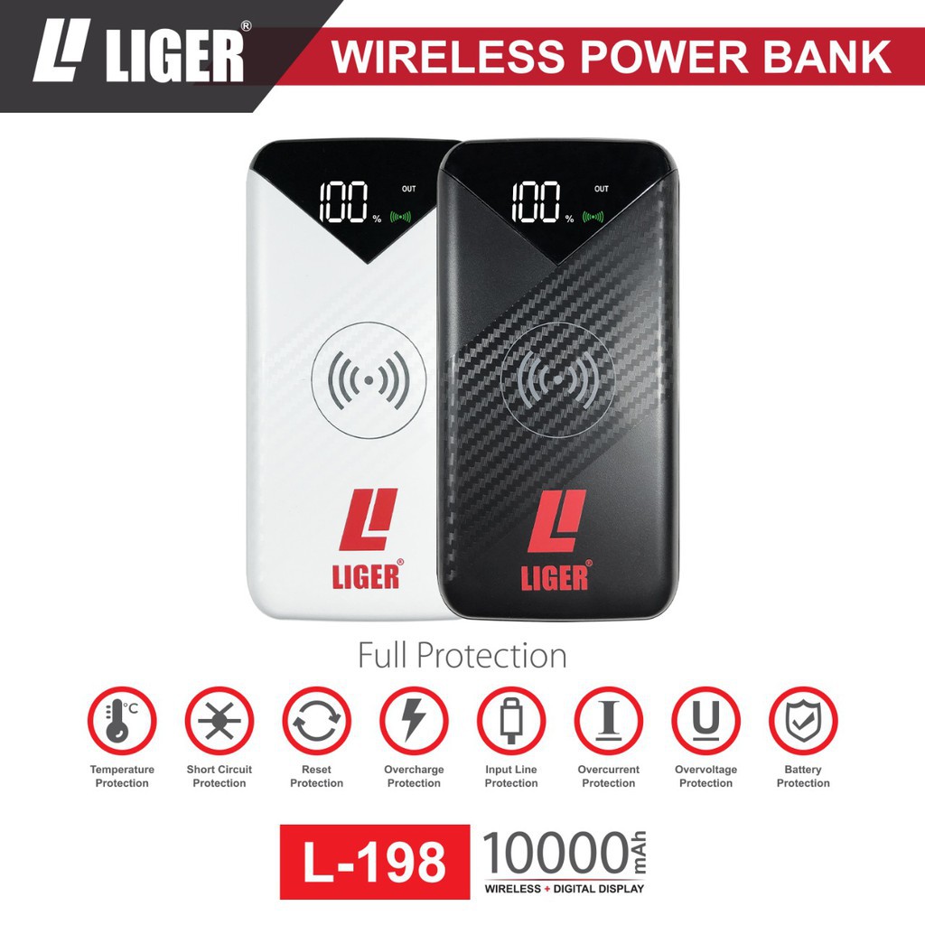 Power Bank Liger L-198 Wireless 10000mAh with Digital Display