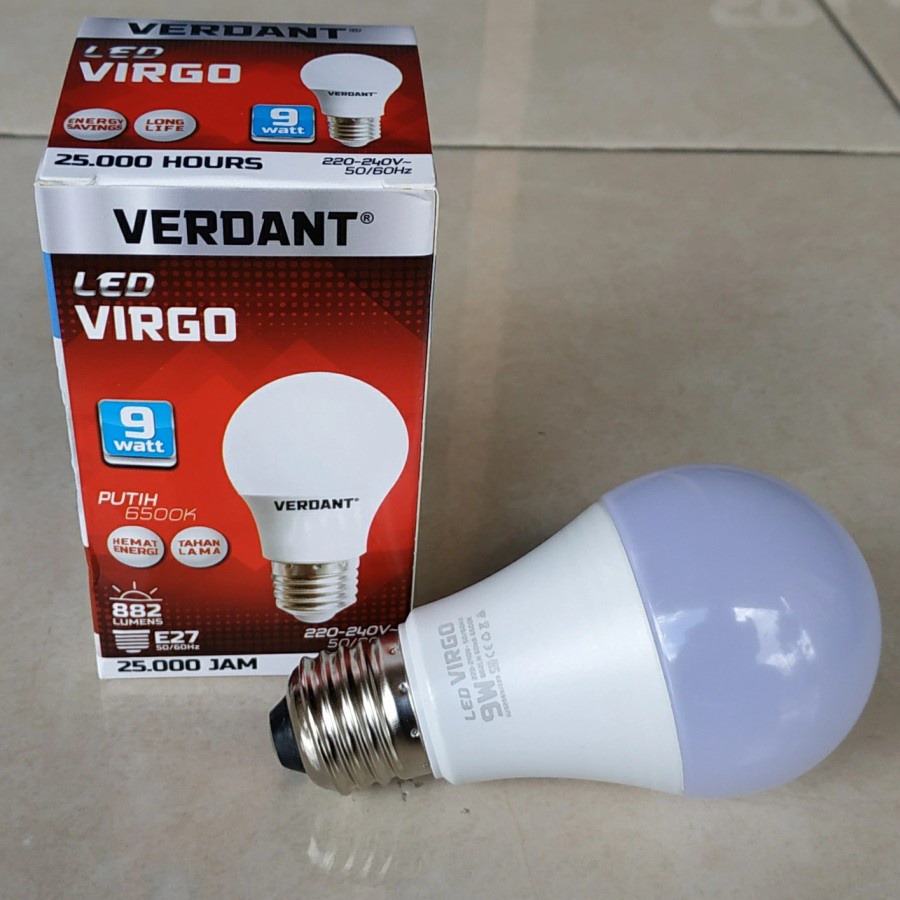 Lampu LED A Bulb Verdant 9w 9 Watt Cahaya Putih Premium Bergaransi SNI