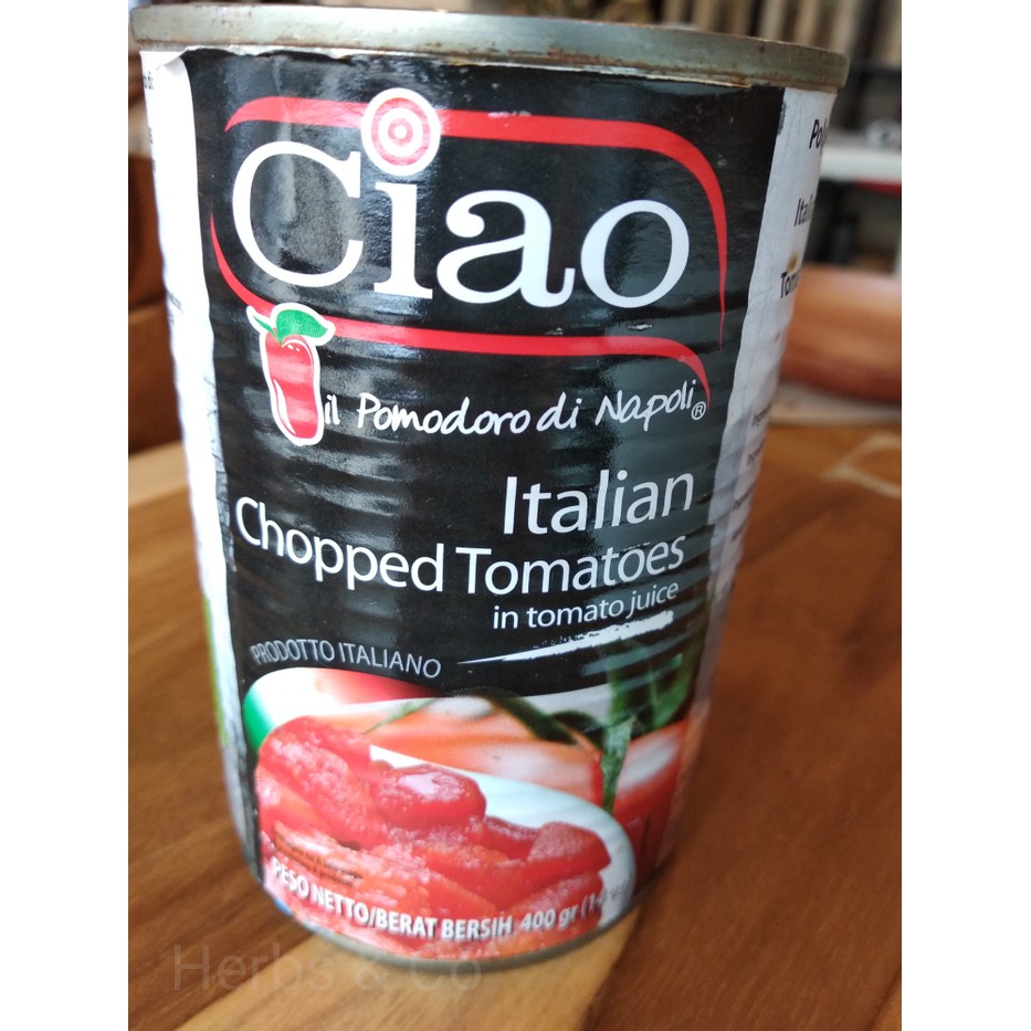 

Ciao Italian Chopped Tomato/Tomat Potong/Tomat Kaleng 400gr