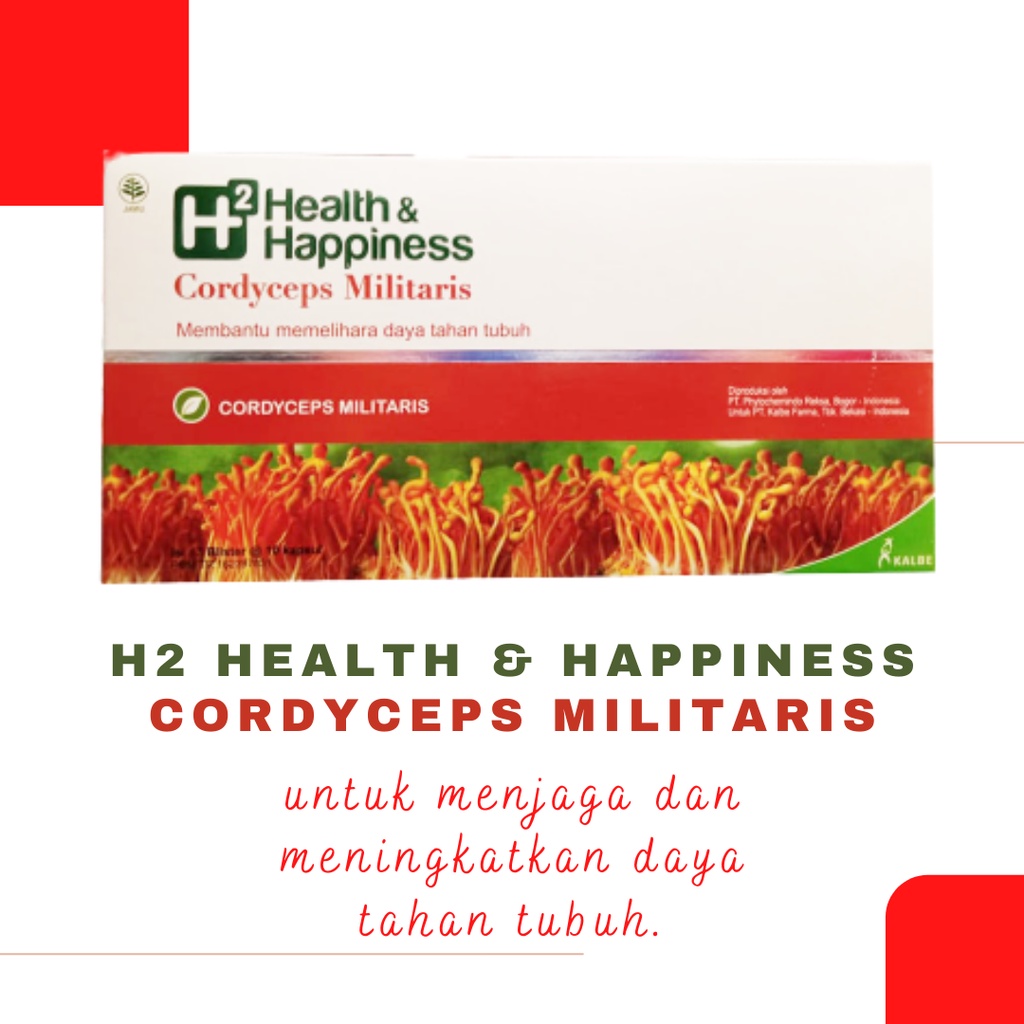 H2 HEALTH &amp; HAPPINESS CORDYCEPS MILITARIS ISI 30 CAPS