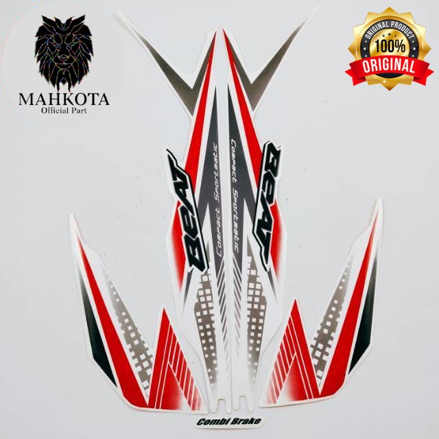 Original Asli Striping Stiker Polet list motor honda beat fi sporty 2020 putih stiker list motor sta