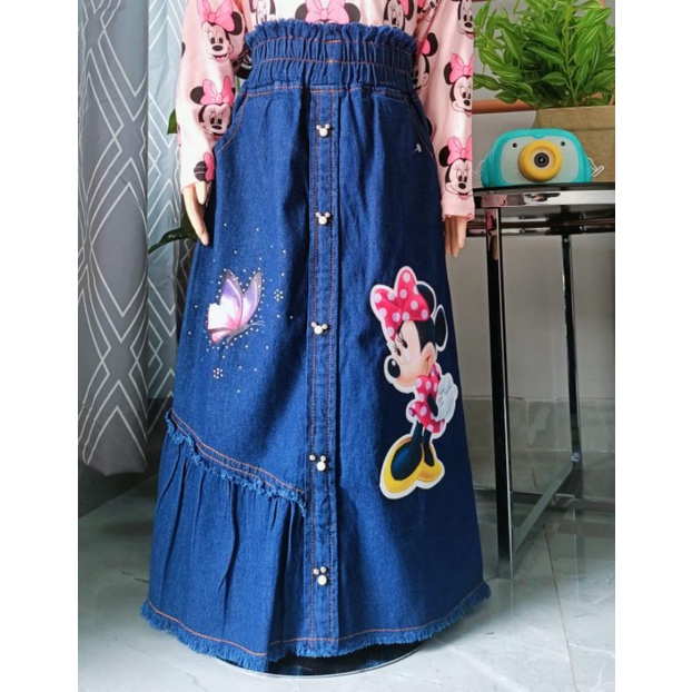 ROK JEANS PANJANG ANAK PEREMPUAN littlepony minnie mouse/ROK MUSLIM ANAK PEREMPUAN /ROK JEANS PANJANG