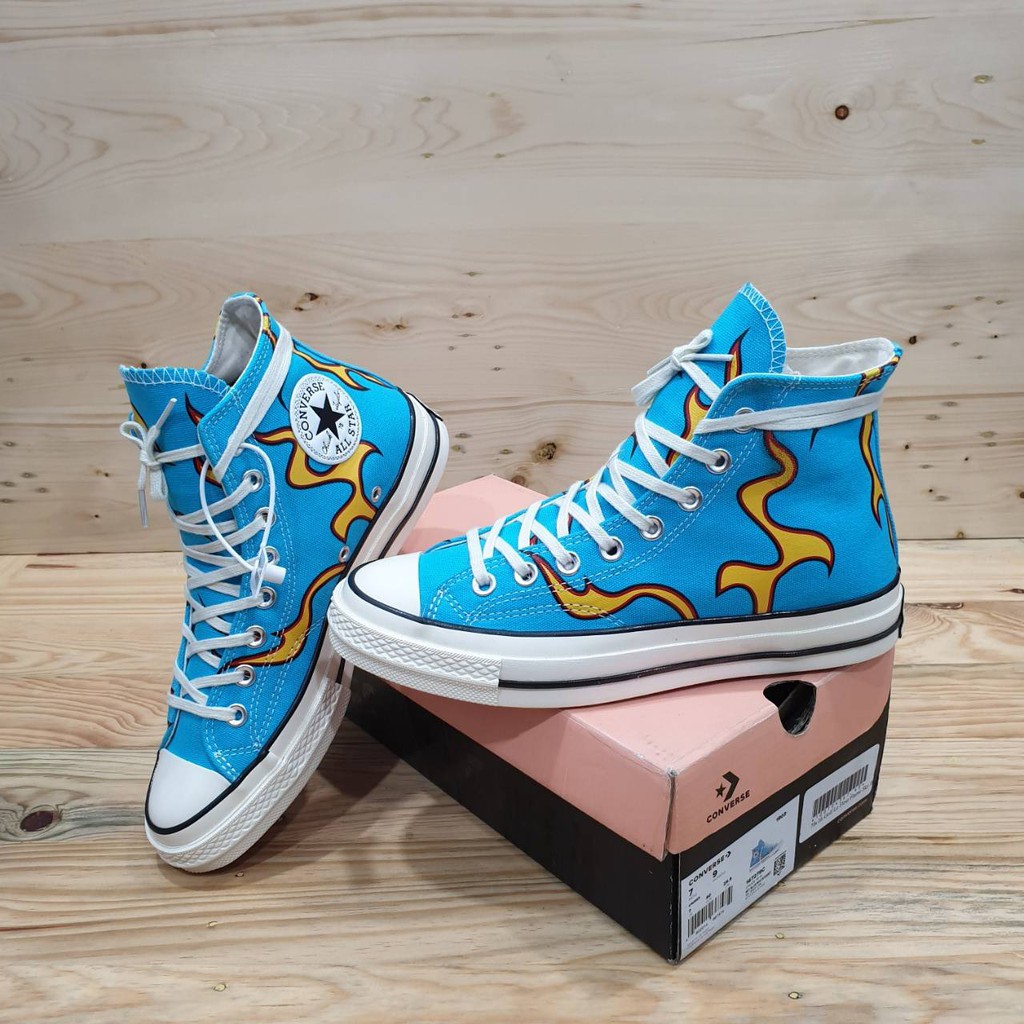 converse blue flames