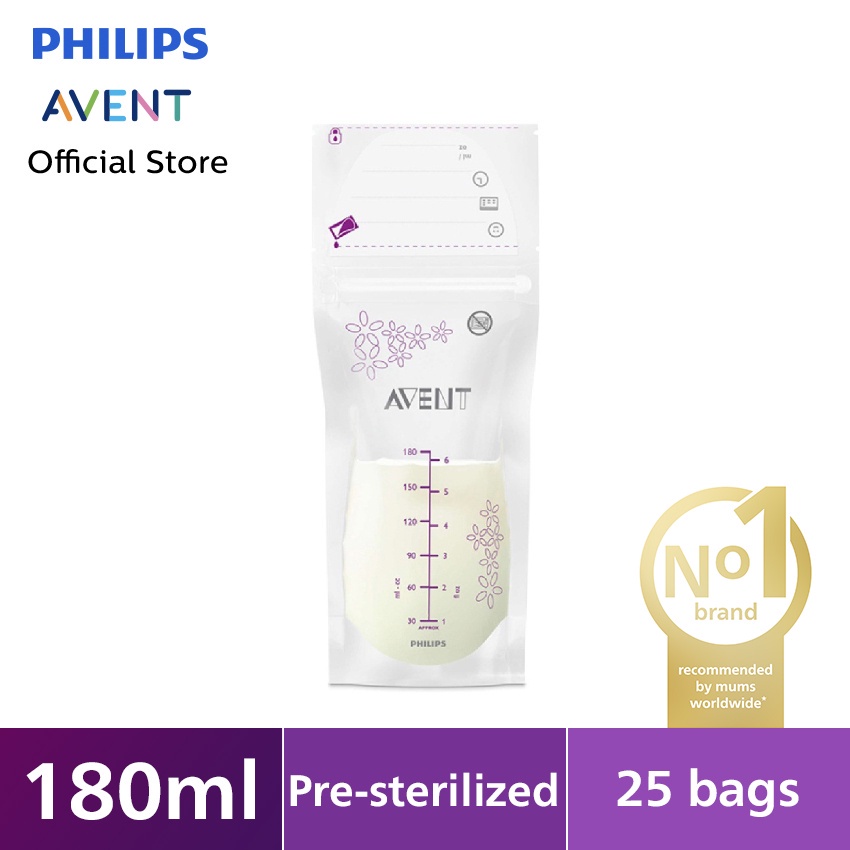 Philips Avent Milk Bags 6oz/180ml SCF603/25 KANTONG ASI TEMPAT SIMPAN ASI