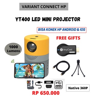 Mini Projector YT400 Full HD 1080P Video Projector 1000 Lumens Portable Proyektor Better Than A2000 Mini Projector