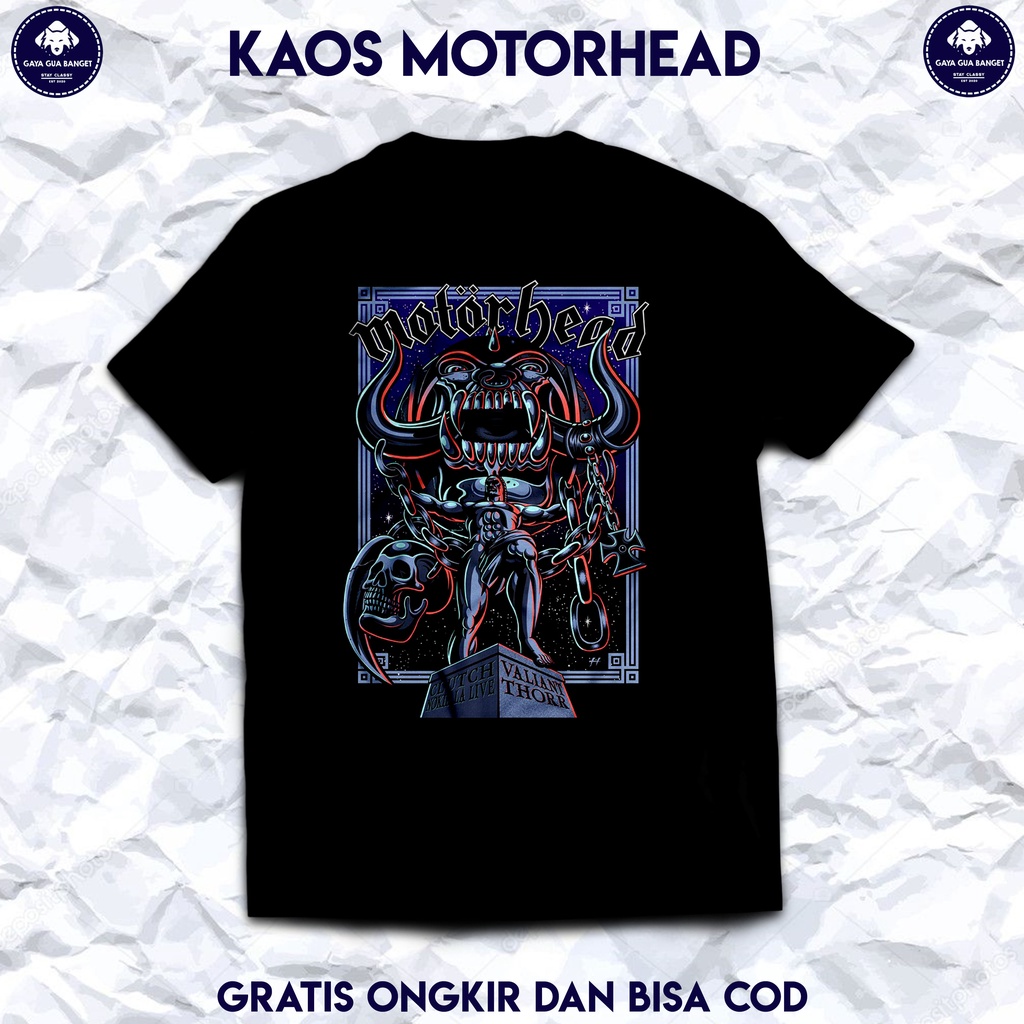 Motorhead Kaos Band Musik Metal Original. T Shirt Musik Heavy Metal Motorhead Original.