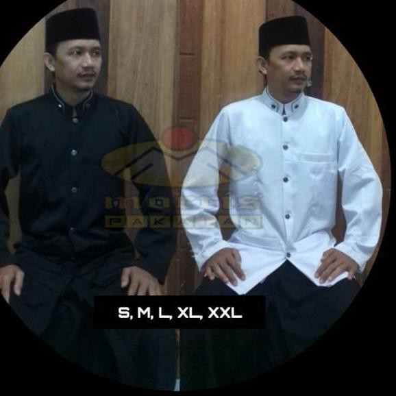 Model Baru.. Jasko Jas Koko Dewasa Katun Tebal High Twist Hitam & Putih Polos Seragam Baju Adat Big
