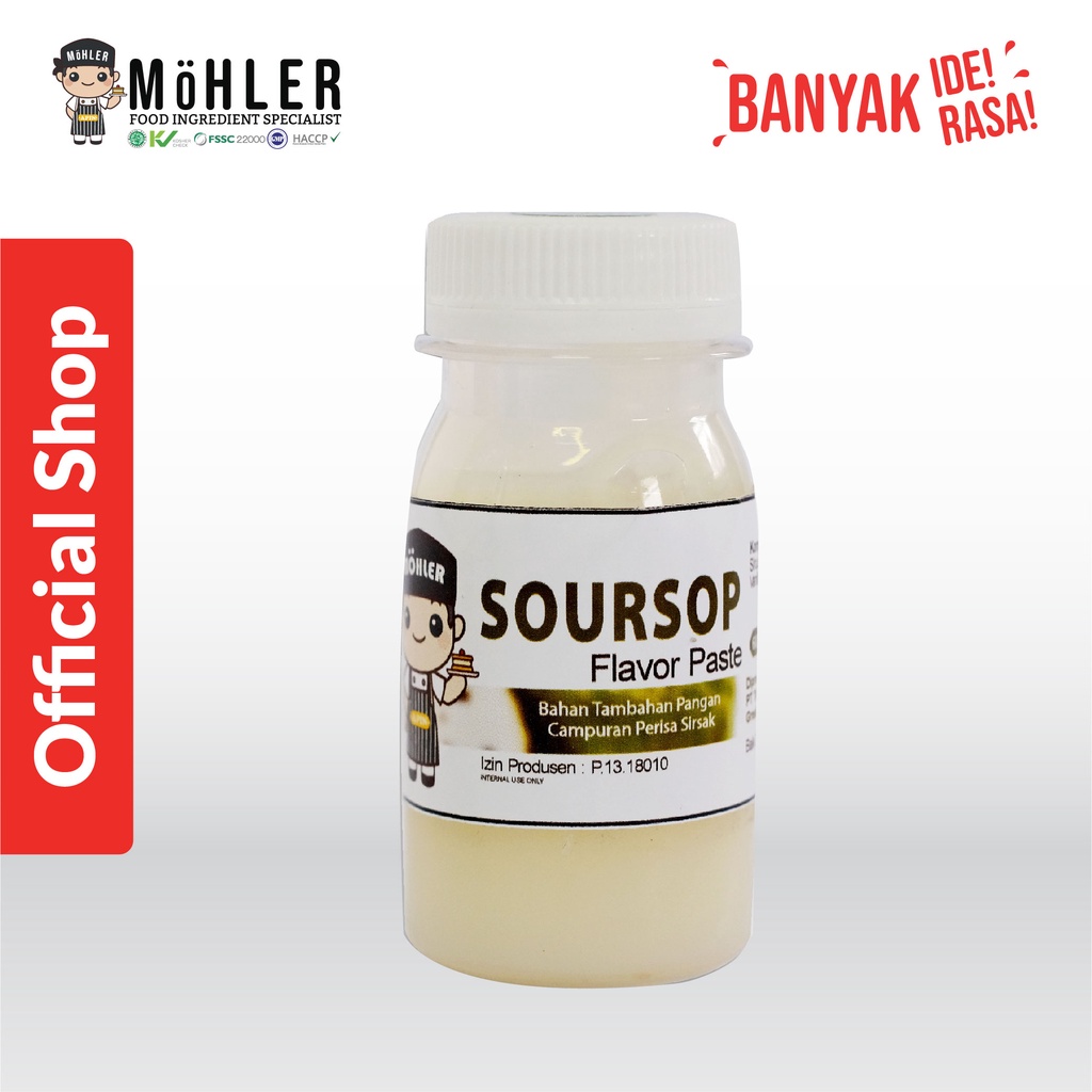 MOHLER Pasta perisa pewarna SIRSAK / SOURSOP (KLIK KOMBO HEMAT UNTUK BELI 1 GRATIS 1)