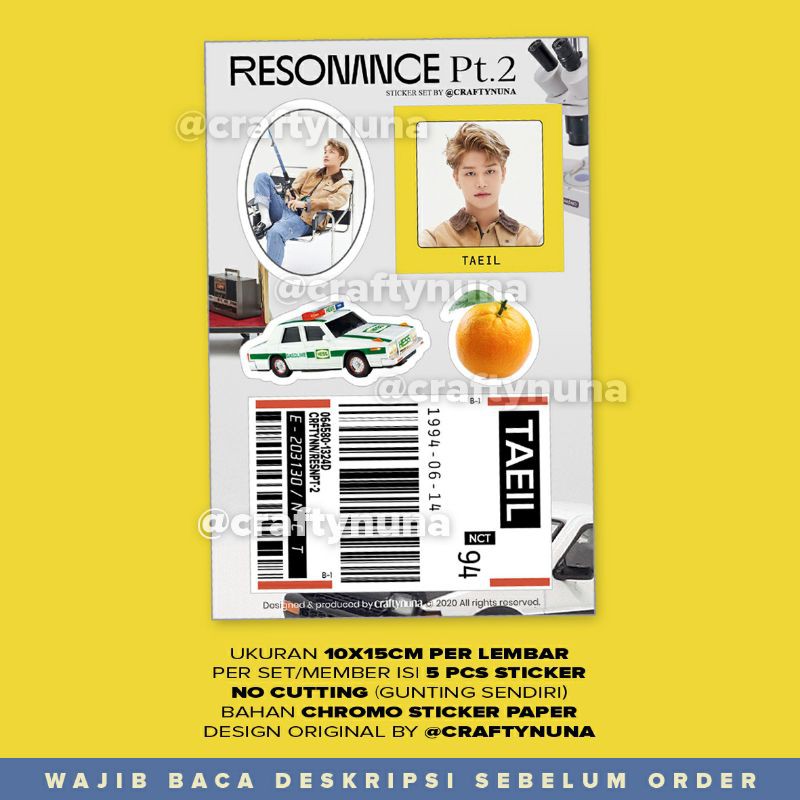 (NC-011) OT23 - NCT RESONANCE PT 2 DEPARTURE Sticker Set by Crafty Nuna 127 dream aesthetic stiker hp case