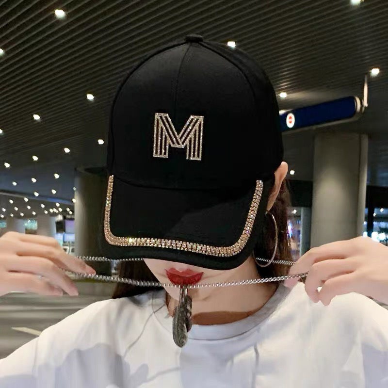 NEXTSTOP-076 Topi Baseball Mode Wanita Berlian Buatan Fashion Tip bebek