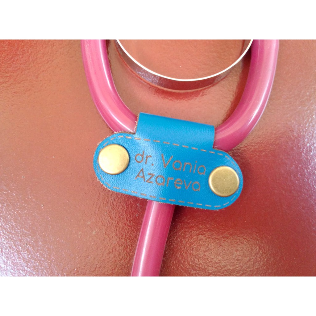 

Stetoskop Name Tag (Stetotag) Kulit Custom Name Warna Biru