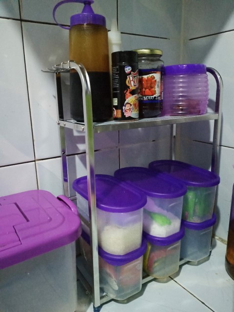 Rak Pisau Dapur Stainless 2 Susun A862