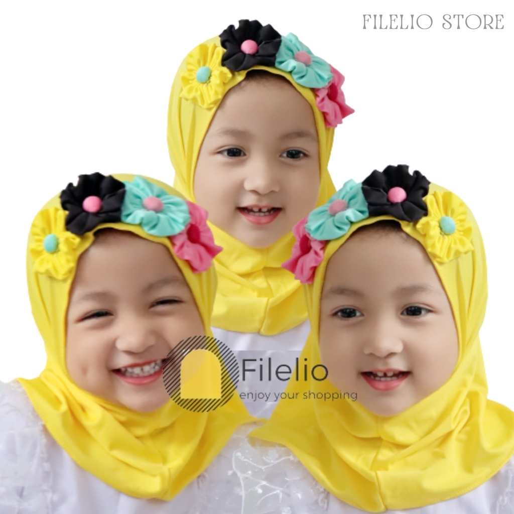 TERMURAH Kerudung Anak 1 tahun Bunga Mawar Hijab Anak 2 Tahun Murah Terbaru Krudung Anak Bayi