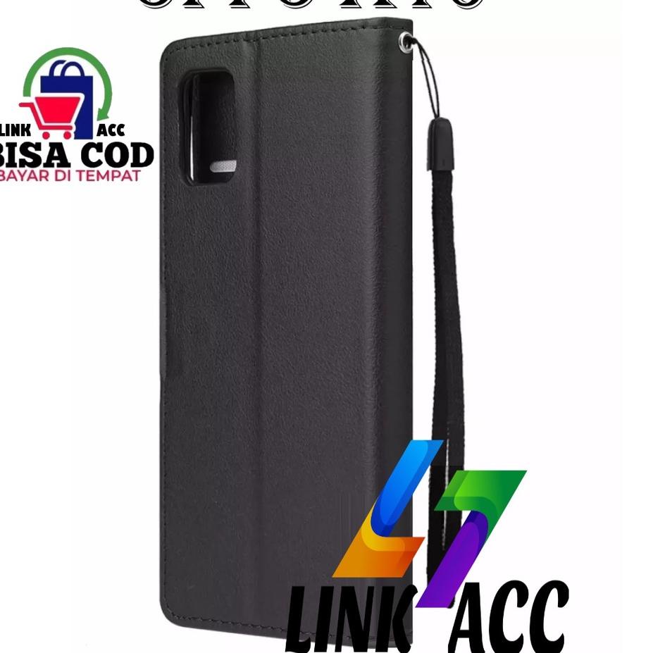 Murah NEW CASE FLIP OPPO A16 LEATHER CASE PREMIUM-FLIP WALLET CASE KULIT UNTUK OPPO A16 - CASING DOM