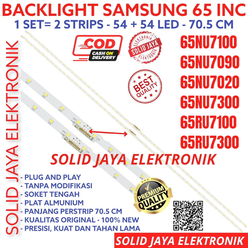 BACKLIGHT TV LED SAMSUNG 65 INC UA 65NU7100 65RU7100 65NU7020 65NU7090 65NU7300 65RU7300 UA65NU7100 UA65RU7100 UA65NU7020 UA65NU7090 UA65NU7300 UA65RU7300 LAMPU BL SMD STRIPS LIDI STRIP 65NU 65RU UA-65NU7100 UA-65RU7100 UA-65NU7090 UA-65NU7300 65INCH