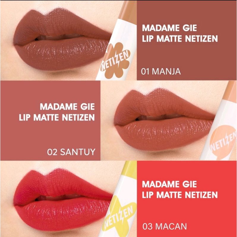 Madame Gie Lip Matte Netizen - Make Up Lipstick | Lip Cream