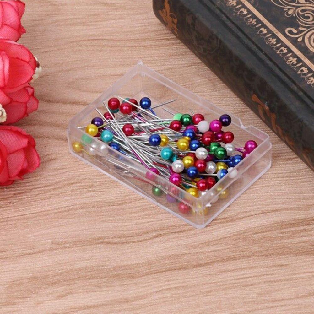 Needway Dressmaking Pins Colorful 100PCS/lot Bulat Mutiara Kepala DIY Aksesoris Pernikahan Pin Lurus