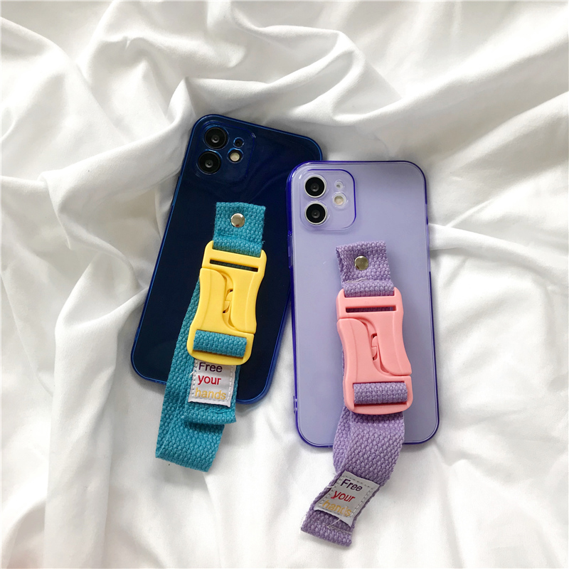 Soft Case Bahan Tpu Dengan Tali Pergelangan Tangan Untuk Iphone 14 Pro Max 13 Pro Max 12 Pro Max 11 Pro Max X Xs Max Xr 7 8 Plus Se2020