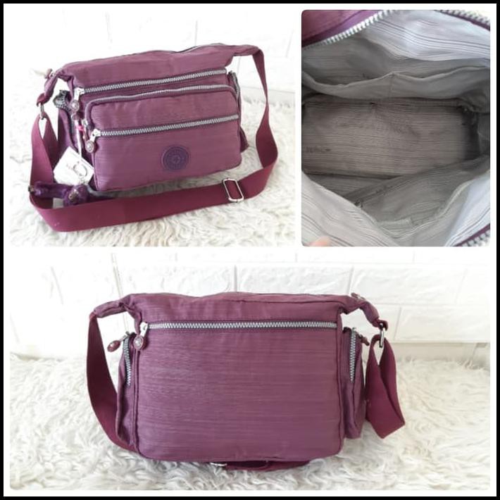TAS SELEMPANG KIPLING POLOS 7RUANG - UNGU CUCI GUDANG