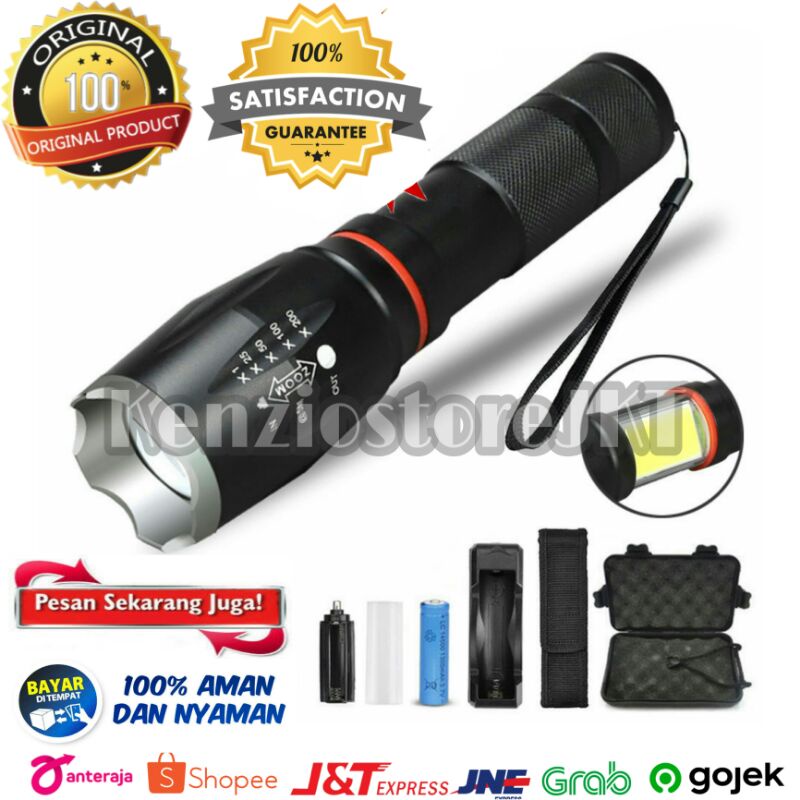 [100%ORIGINAL]PAKET SENTER LED TORCH CREE XM-L 8000 LUMENS WATER RESISTANT - FREE BATERAI + CHARGER + BOX