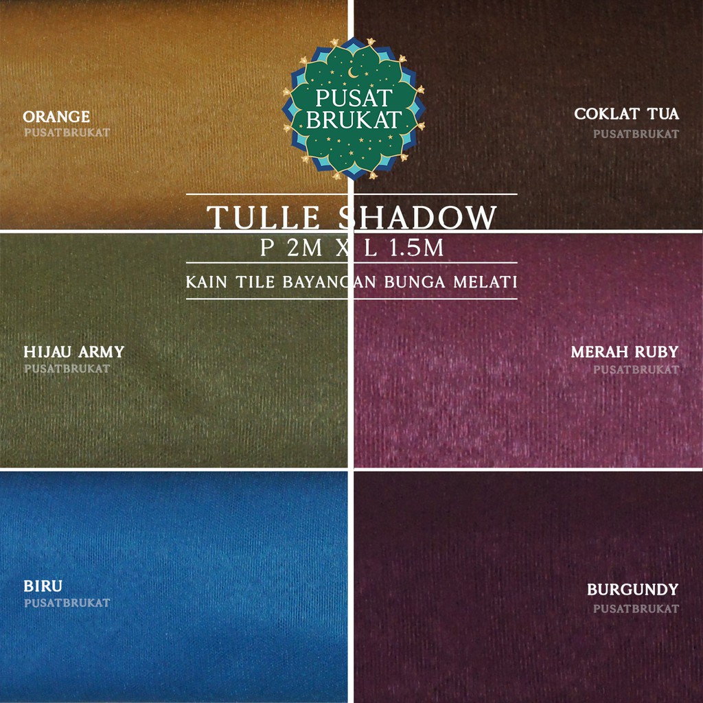 [Harga per 2m x 1.4m] KAIN TILE MOTIF / TULLE SHADOW  BERMOTIF JASMINE FLOWER / TILE BAYANGAN BUNGA MELATI