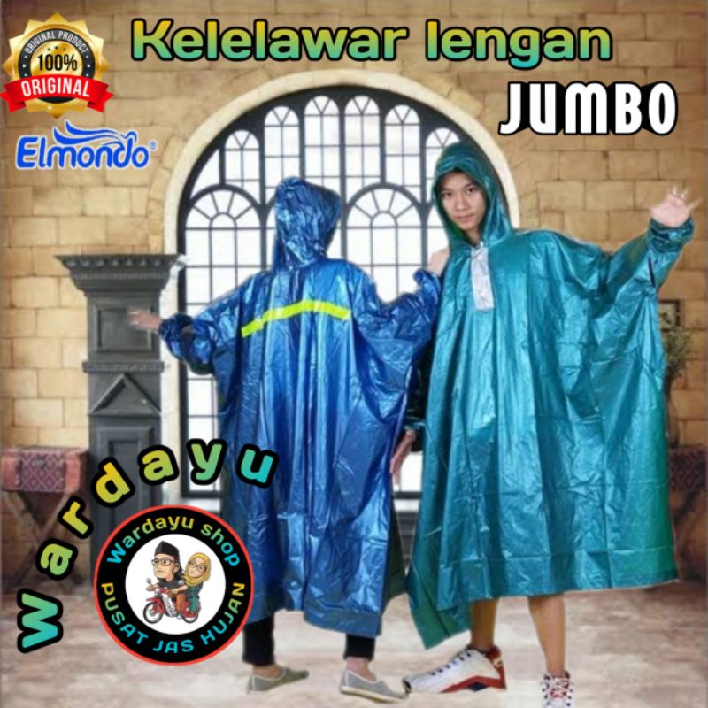 Jas Hujan Ponco Lengan FUNTASTIC Elmondo JUMBO Tebal Kuat Murah Dewasa / Mantel hujan Phonco Batman Raincoat Kelelawar Terlaris Cewek Cowok Remaja Terbaru Murah Berkualitas Pocho Terusan