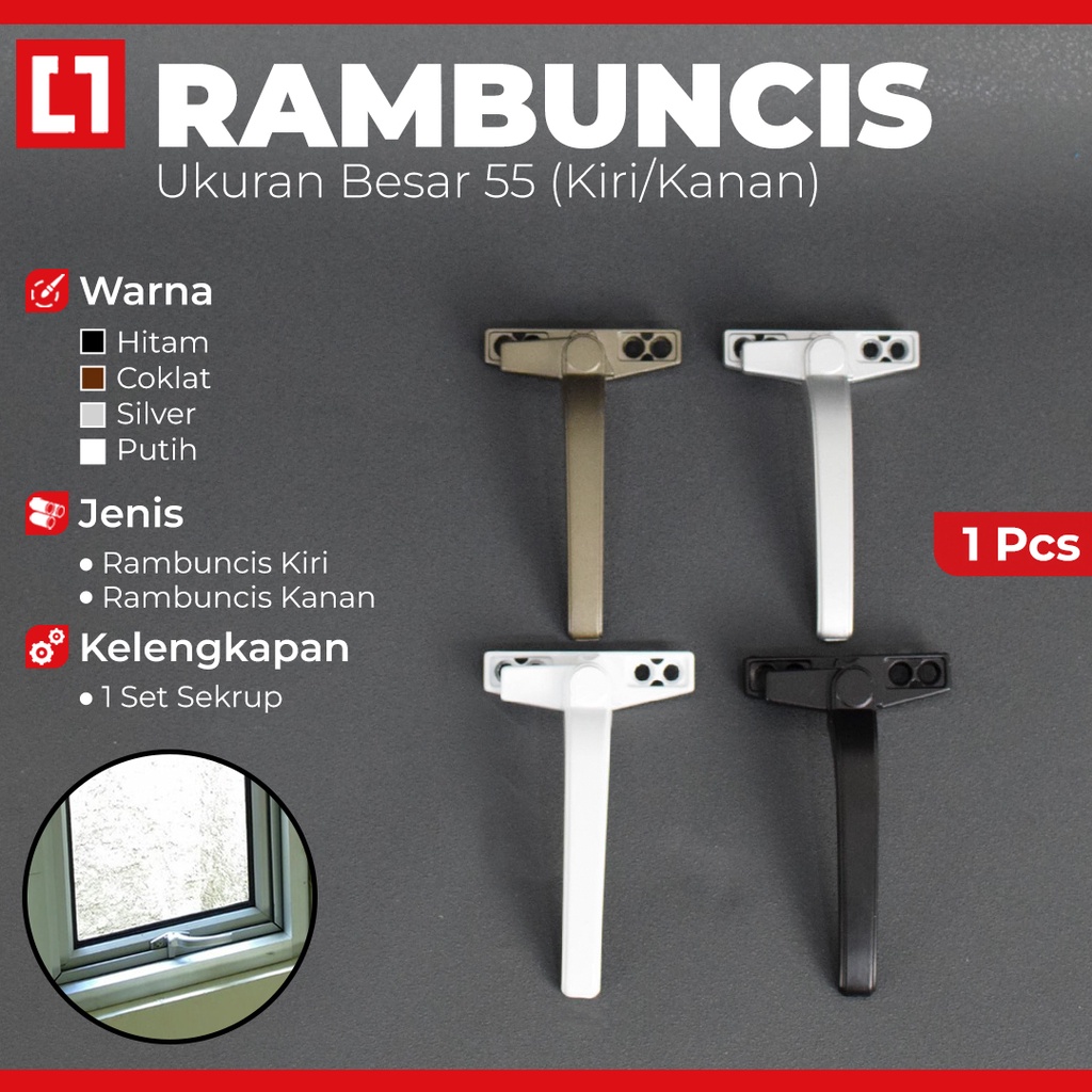 Rambuncis Handle Jendela Aluminium Window 55 - Weldom