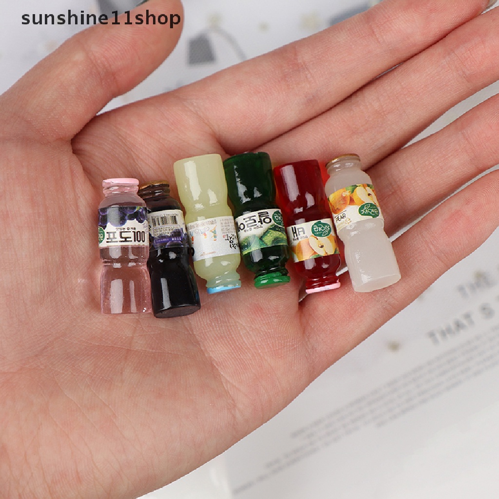 (SHO) 5pcs Miniatur Botol Minum Skala 1: 12 Untuk Aksesoris Dapur Rumah Boneka