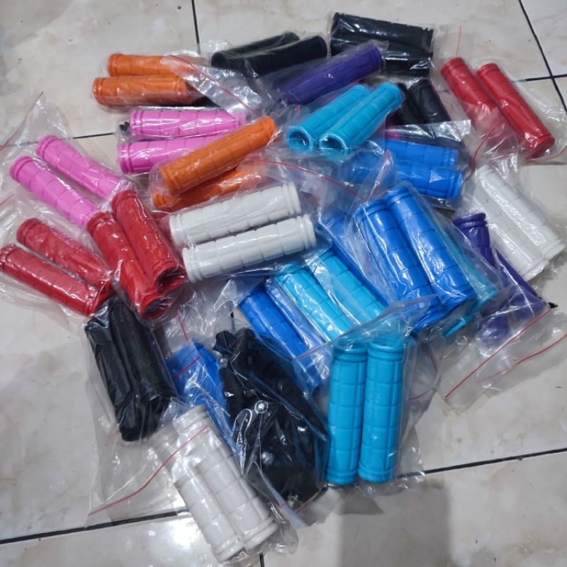 Handgrip Sepeda Warna Like Oury Motif Persegi Handfat Handle Grip Mtb Bmx Xc Lipat Seli Fixie dll